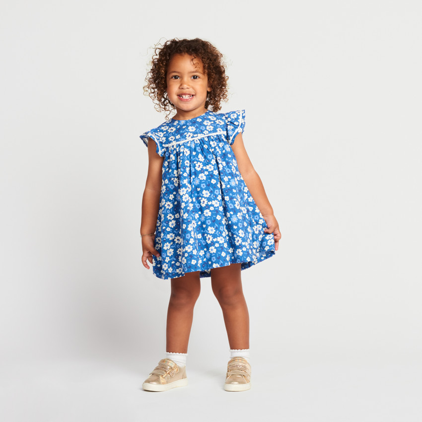 Robe manches courtes imprimé fleurs pour bébé fille 