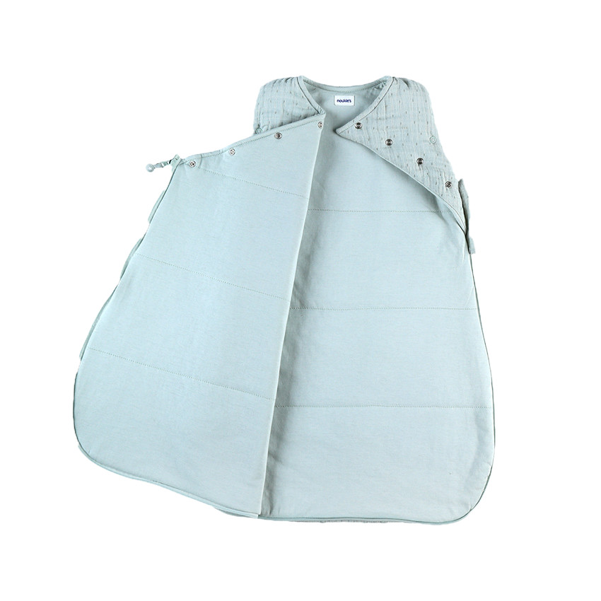 Gigoteuse sans manches en mousseline de coton 70 cm - Sauge 