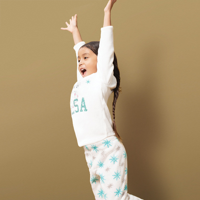 Pyjama en sherpa print et sequins Reine des Neiges Disney 