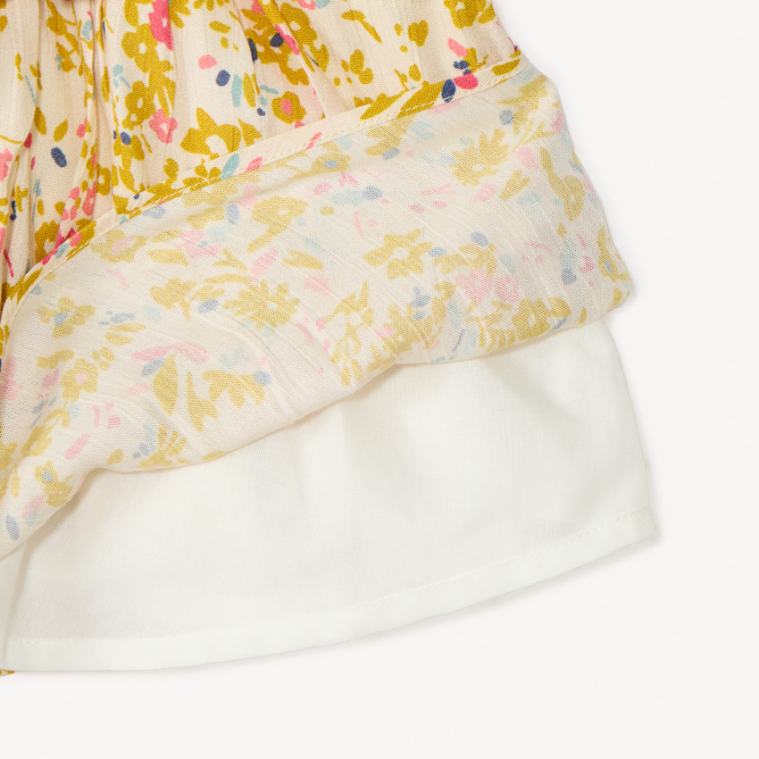Rimpelrok met kreukeffect en bloemenprint voor meisjes 