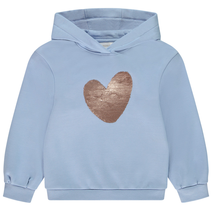 Fleece sweatshirt met hart van pailletten voor meisjes 