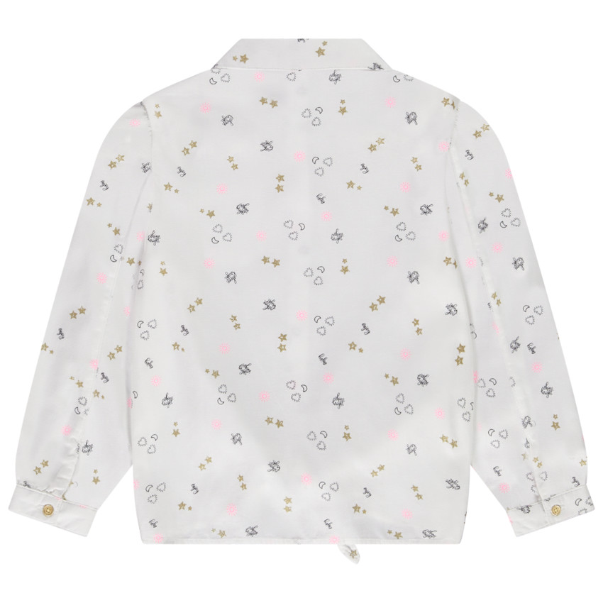 Chemise en coton imprimé étoiles et coeurs pour fille 