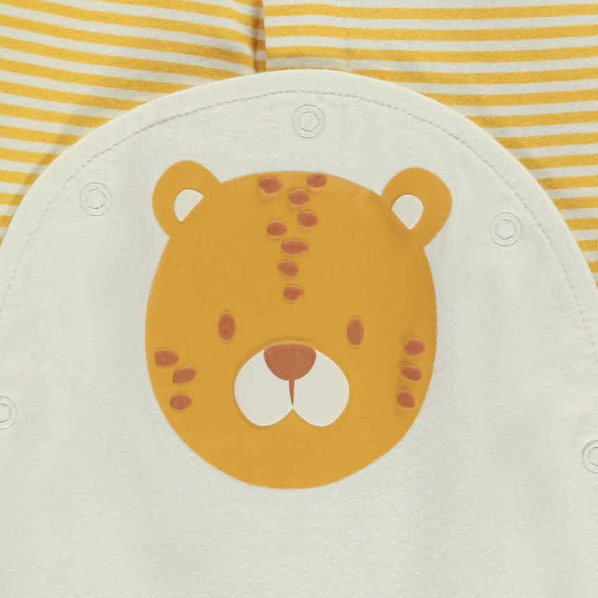 Dors-bien rayé avec print fantaisie tête de tigre pour bébé garçon 