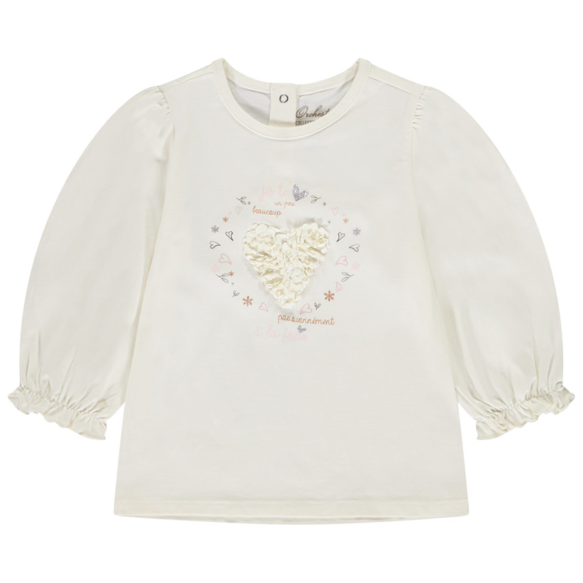 Lange mouwen pofmouwen T-shirt met 3D print voor meisjes 