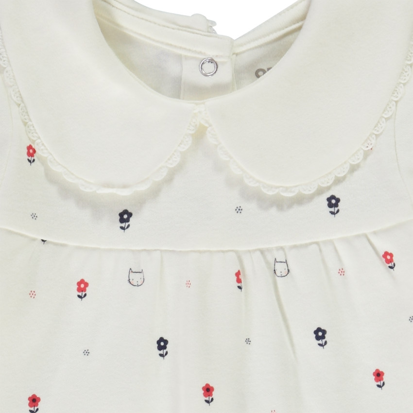 Pyjama met maritieme kraag en bloemen/kattenprint voor meisjes 