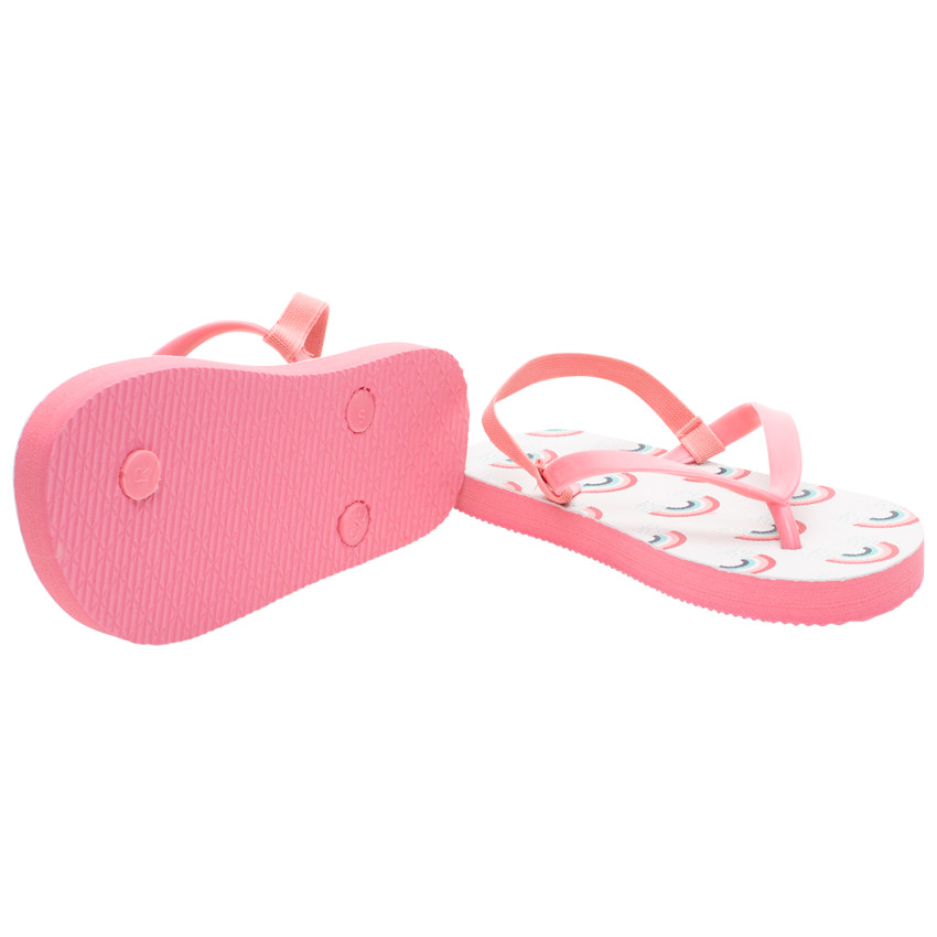 Tongs roses imprimées arcs-en-ciel pour fille 