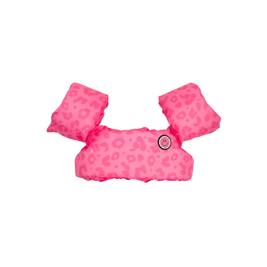 Brassards de natation avec brassière imprimés léopard rose 