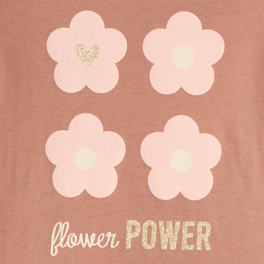 T-shirt manches longues print pailleté fille 