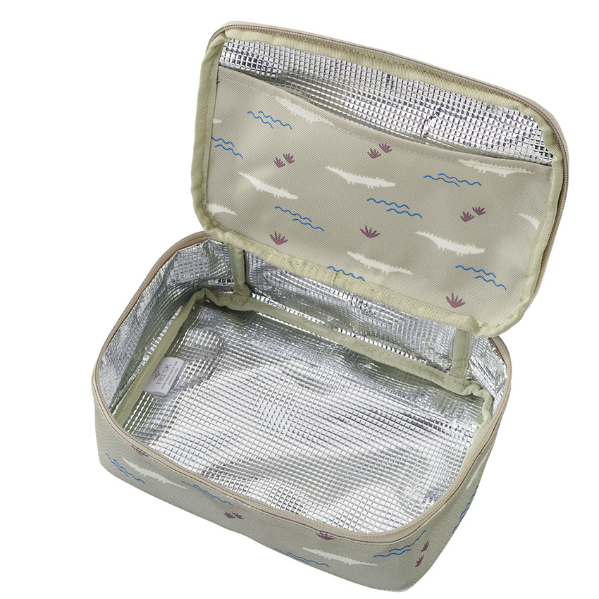 Koeltas lunchbag Krokodil Olijf 