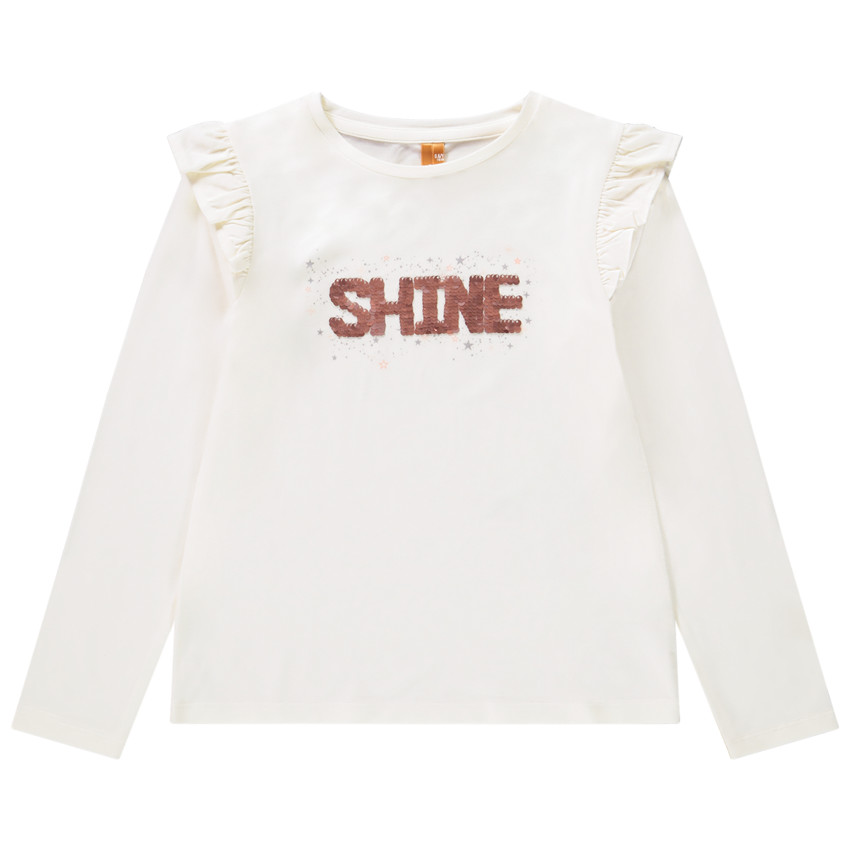 T-shirt manches longues à sequins magiques pour fille 