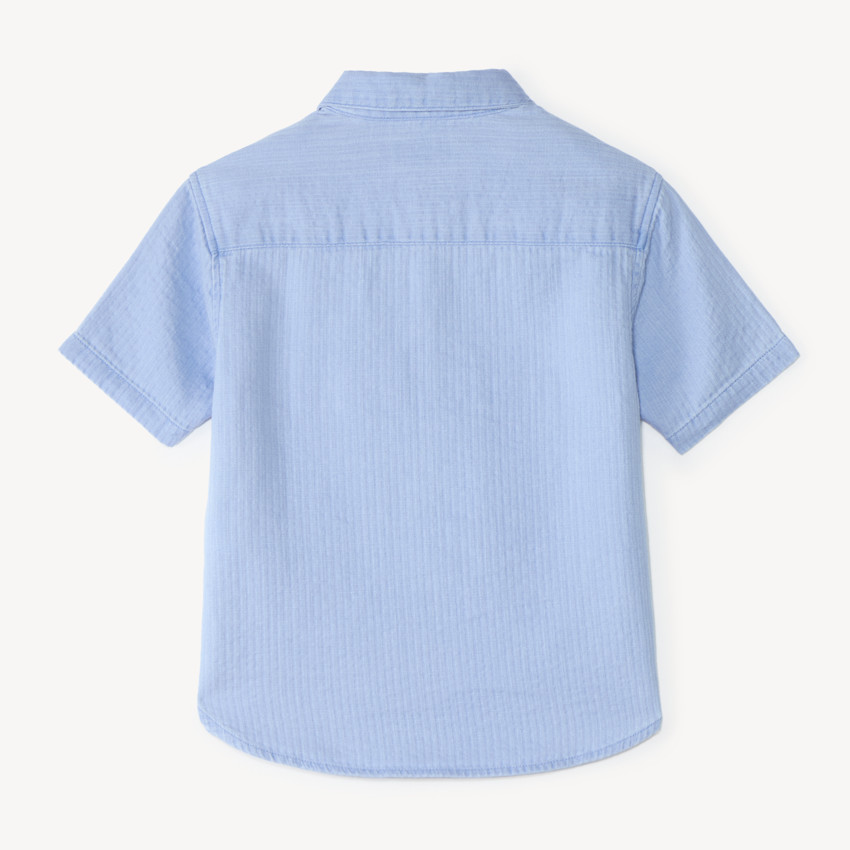 Chemise manches courtes en toile texturée garçon 