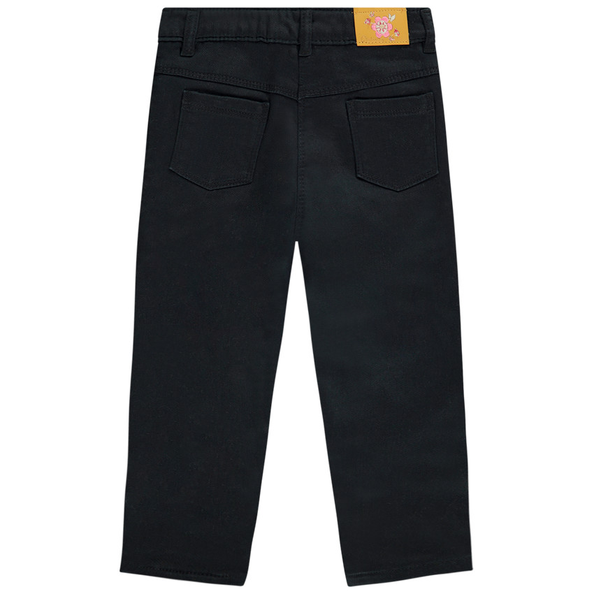 Jean denim avec broderies fleurs et papillons pour bébé fille 