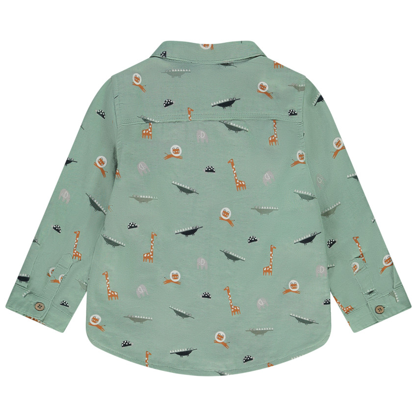 Chemise manches longues imprimé animaux pour bébé garçon 