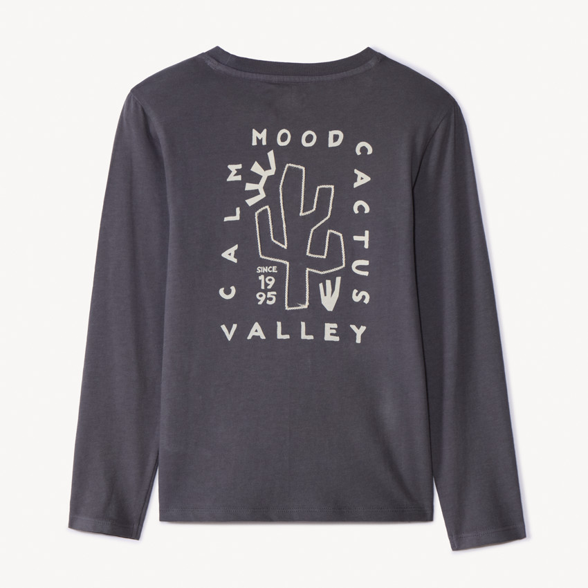 T-shirt manches longues avec broderie cactus pour garçon 