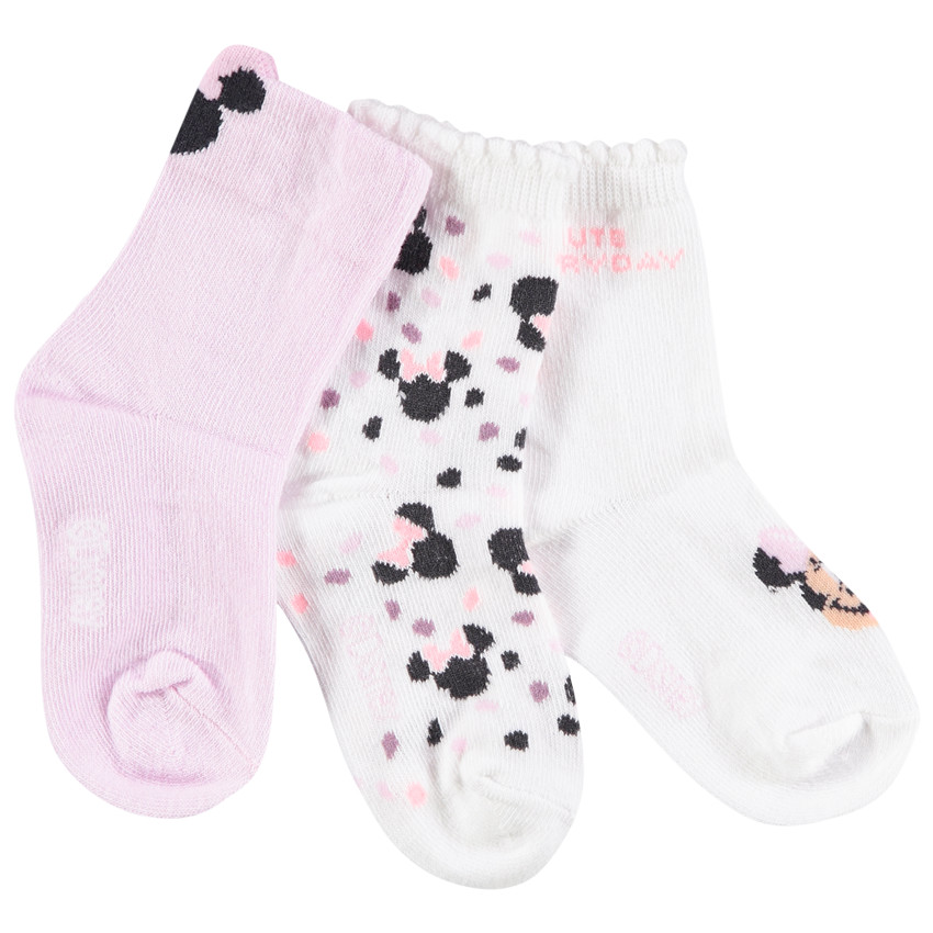 Lot de 3 paires de chaussettes Minnie Disney pour bébé fille 