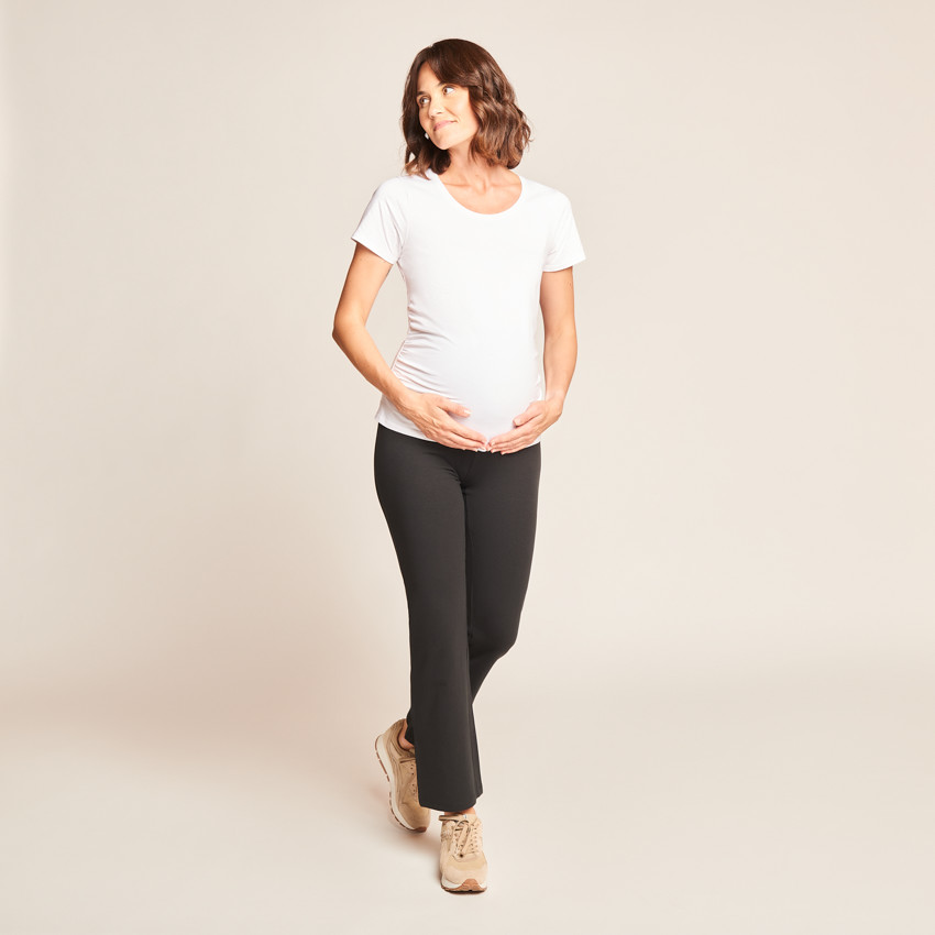 Zwangere brede broek met hoge hoofdband 