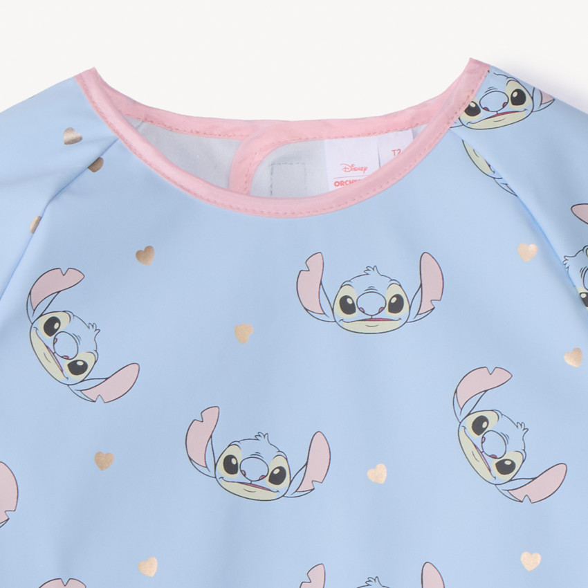 Tablier manches longues imprimé Stitch Disney pour fille 