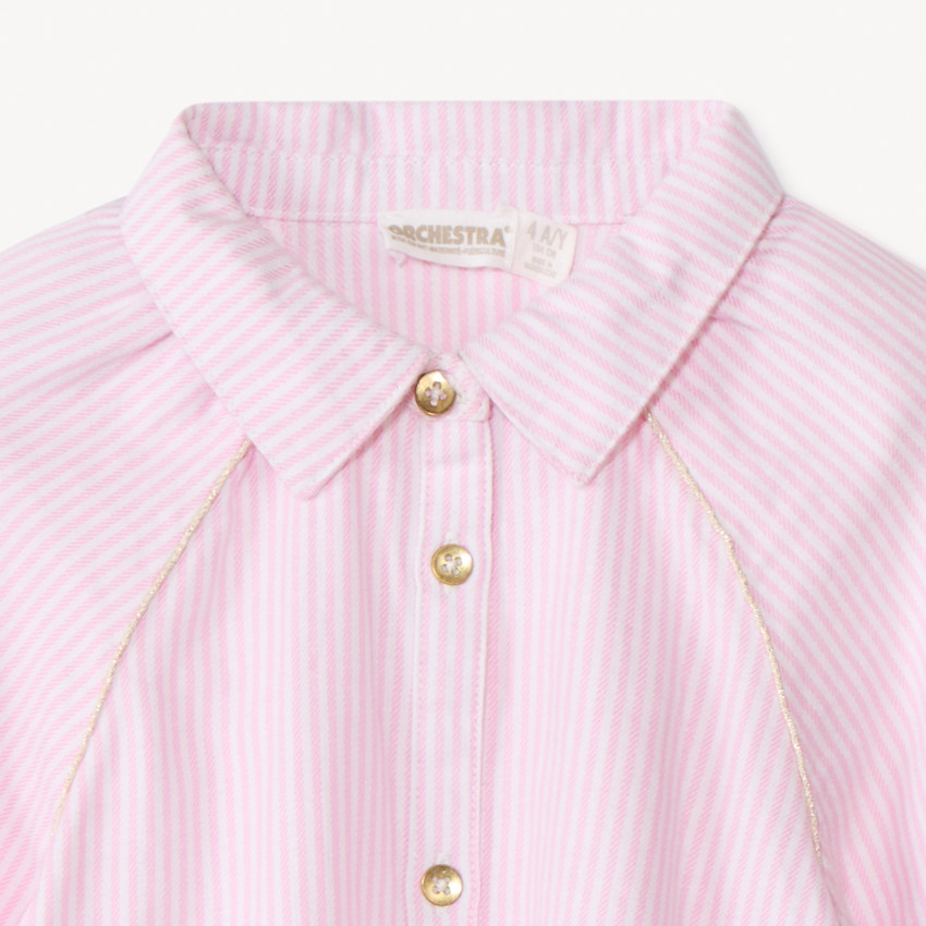 Chemise manches longues à rayures pour fille 