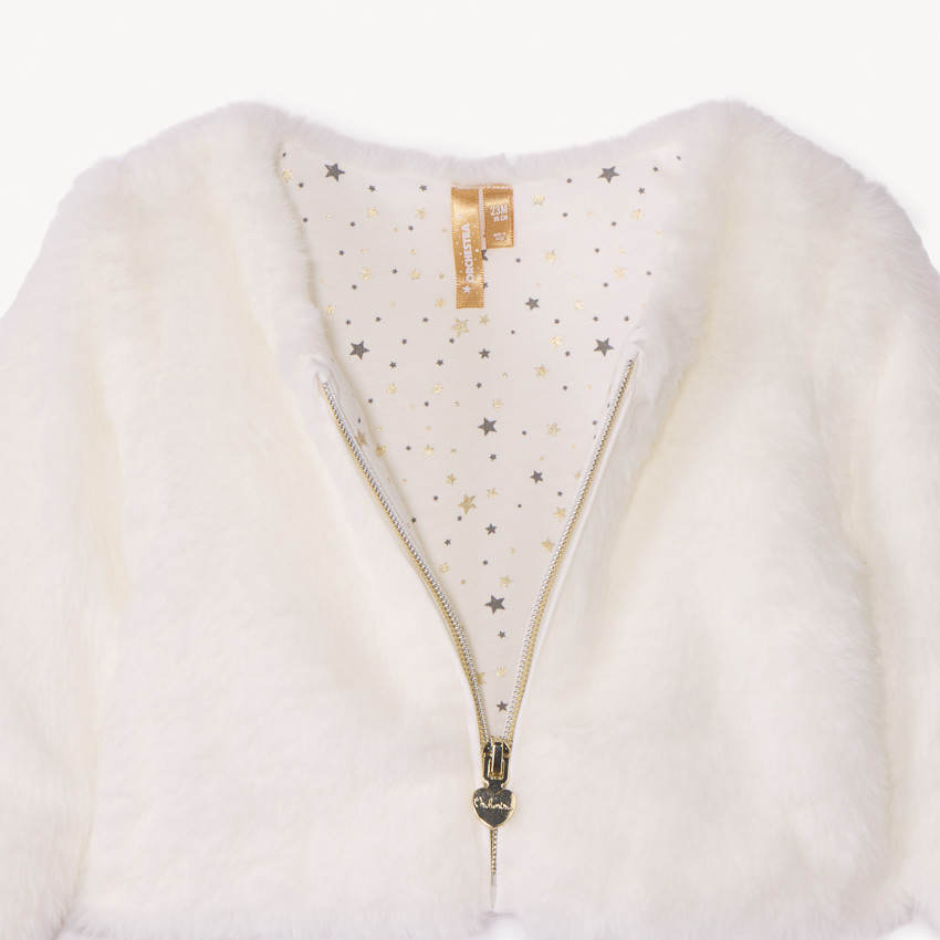 Vest met ritssluiting in faux fur voor meisjes 