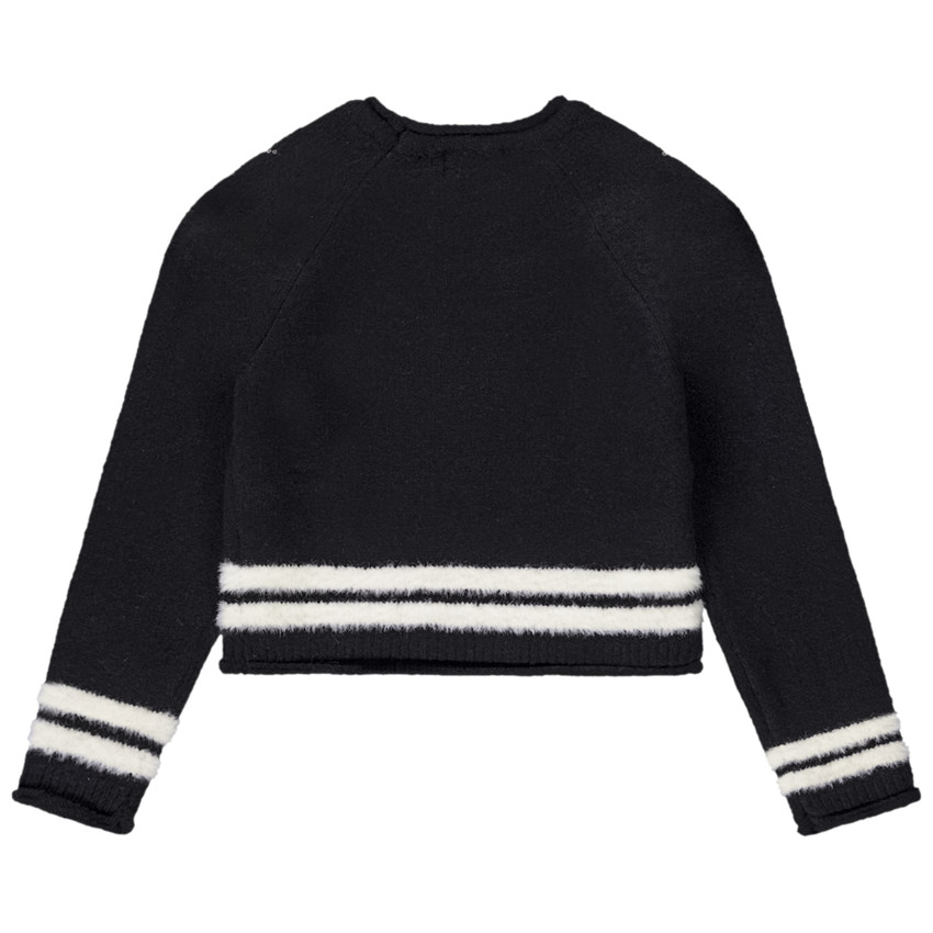 Pull court en tricot effet fourrure pour fille 