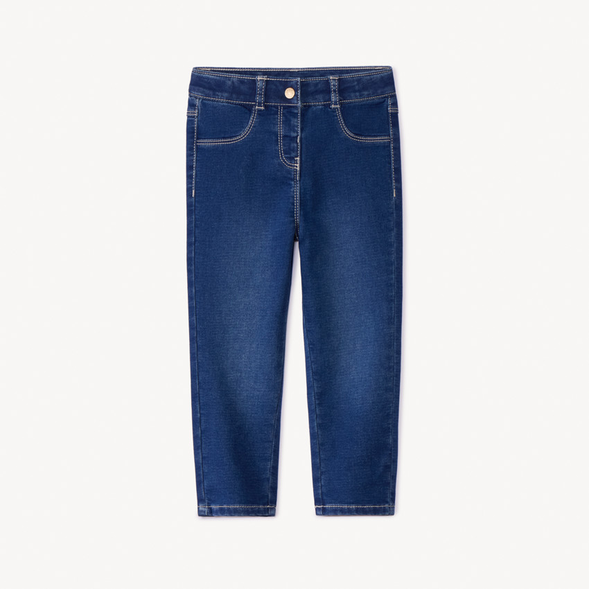 Jean uni en denim pour bébé fille 
