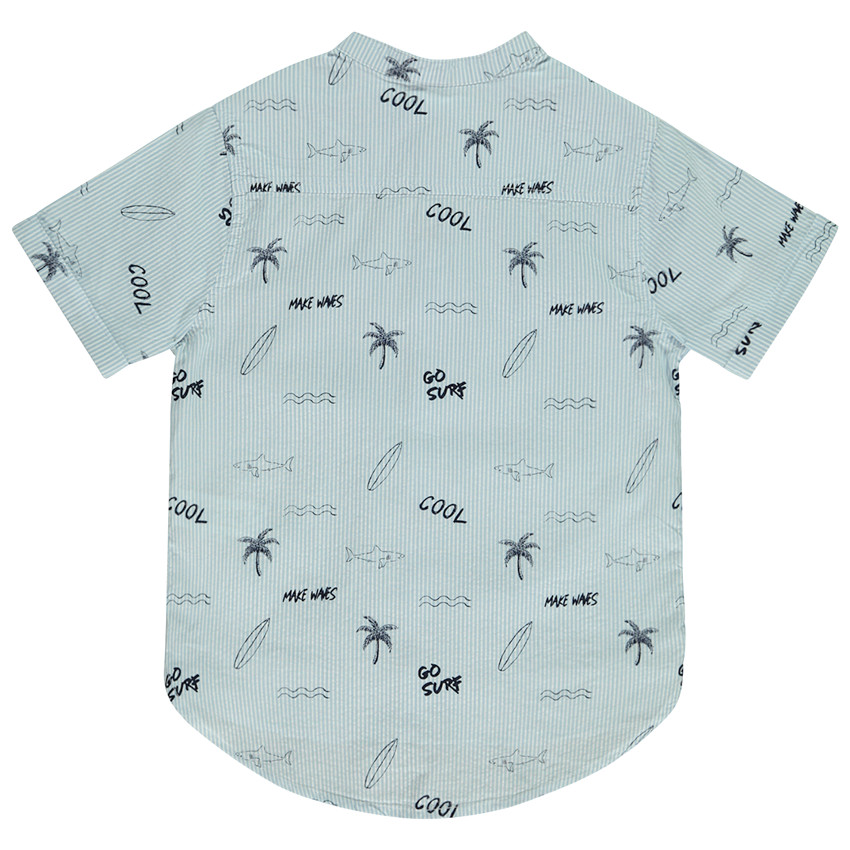 Gestreept en fantasieprint kort mouwen hemd voor jongens 