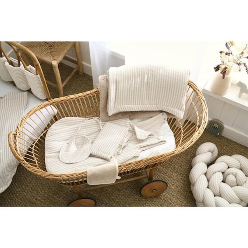 Vlecht decoratief gewatteerd Soft Stripes Ecru Kiezel 