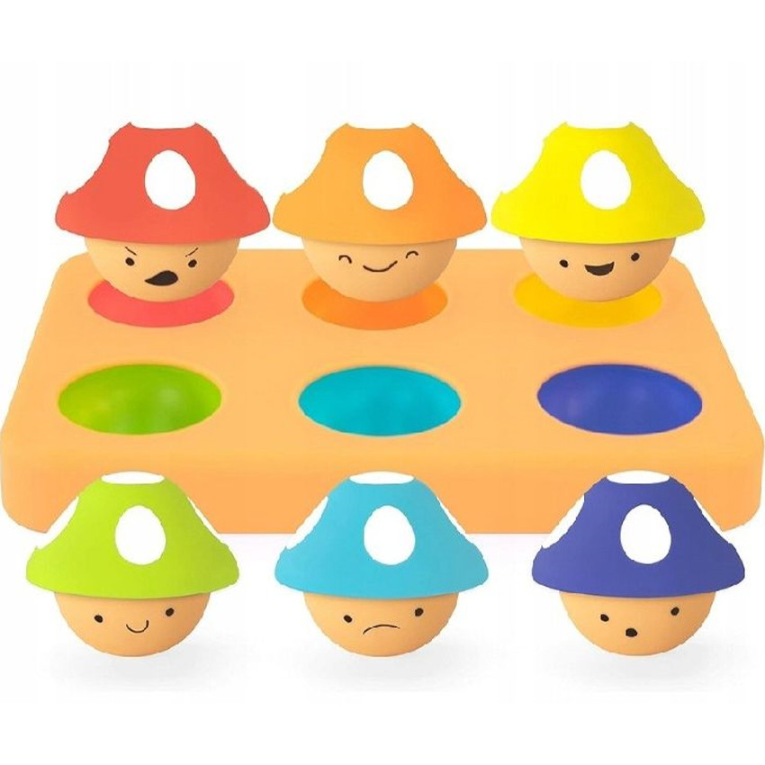 Speelgoed 1ste leeftijd ondeugende kleurrijke paddenstoelen om te sorteren 