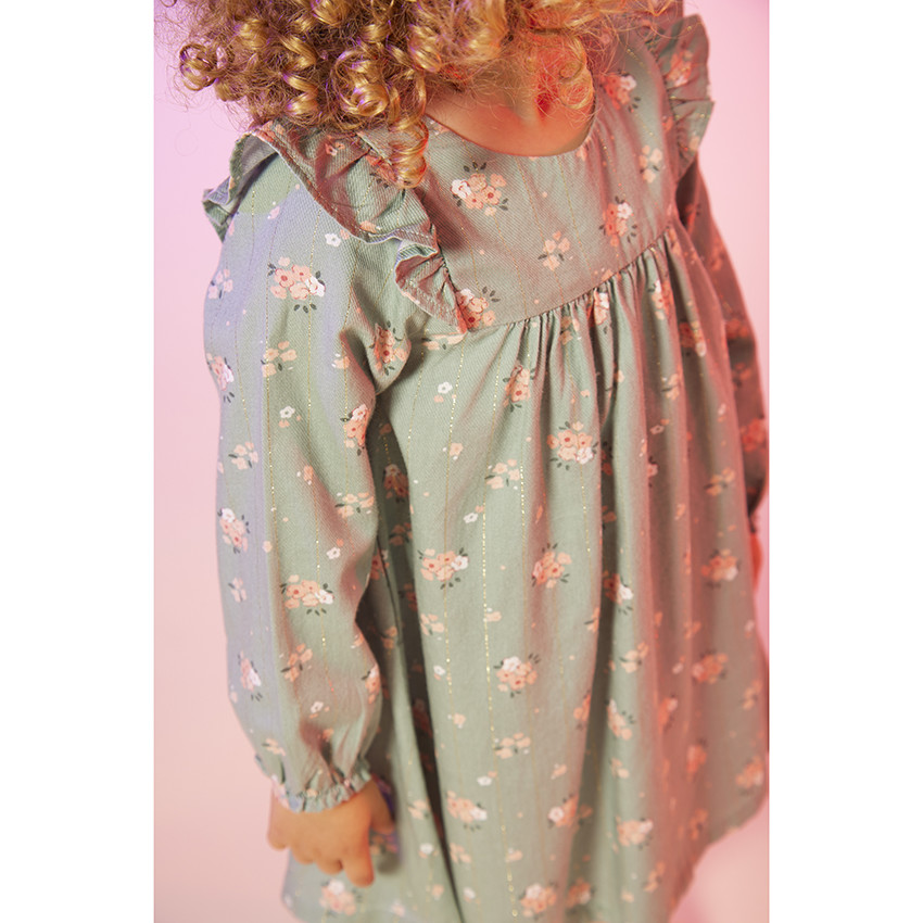 Robe manches longues imprimé fleuri pour bébé fille 