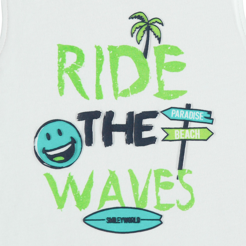 Ensemble pour enfant garçon débardeur et bermuda print SmileyWorld 