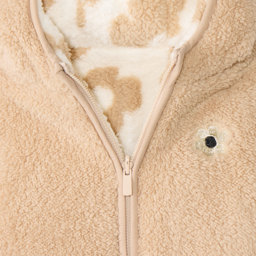 Veste sherpa réversible à capuche pour bébé fille 