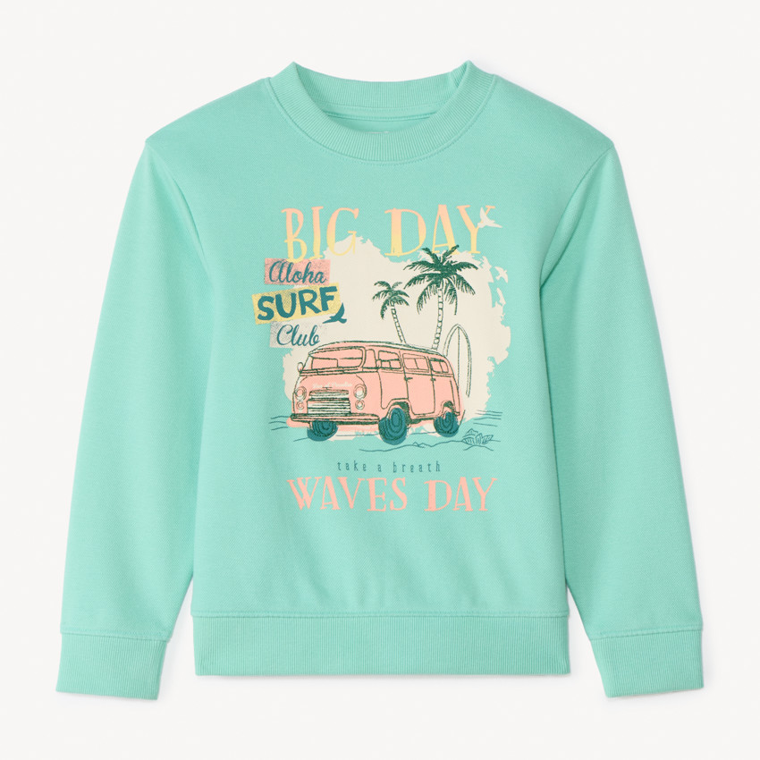 Piqué sweatshirt met fantasieprint voor jongens 