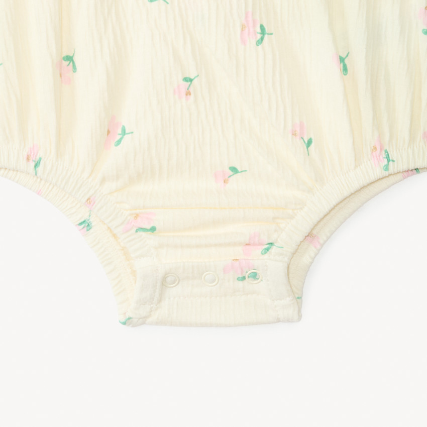 2-in-1 jurk met kreukeffect en fantasieprint voor meisjesbaby 