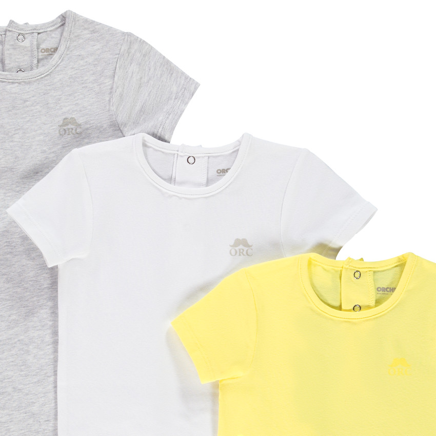 Lot 3 bodies manches courtes en coton pour bébé garçon 