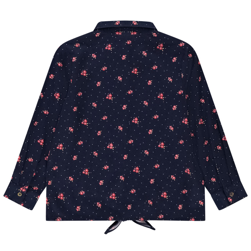 Chemise manches longues imprimé fleuri pour fille 