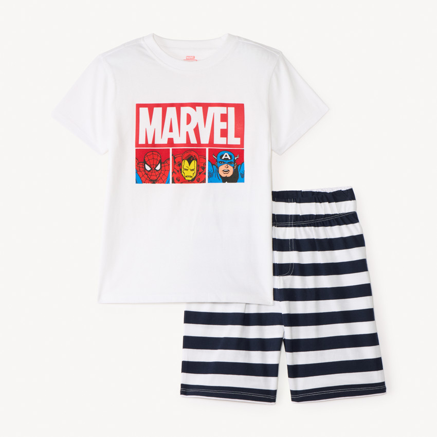 Set van 2 delen pyjama t-shirt + korte broek Héroes Marvel jongens 
