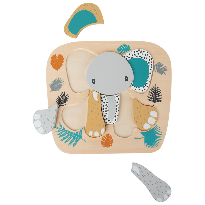 Puzzle en bois 8pcs - Éléphant 