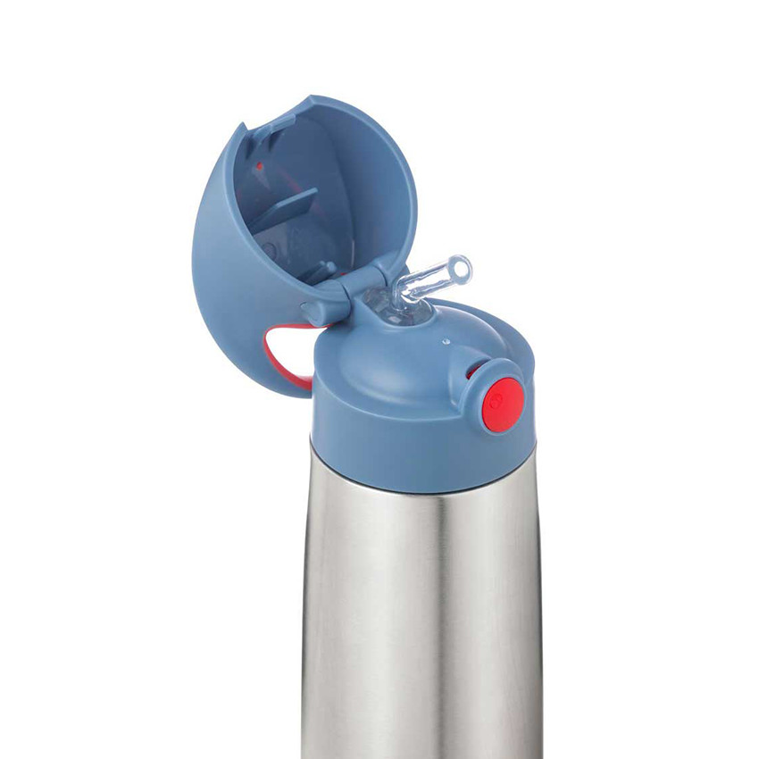 Gourde isotherme avec paille 500ml Bleu 