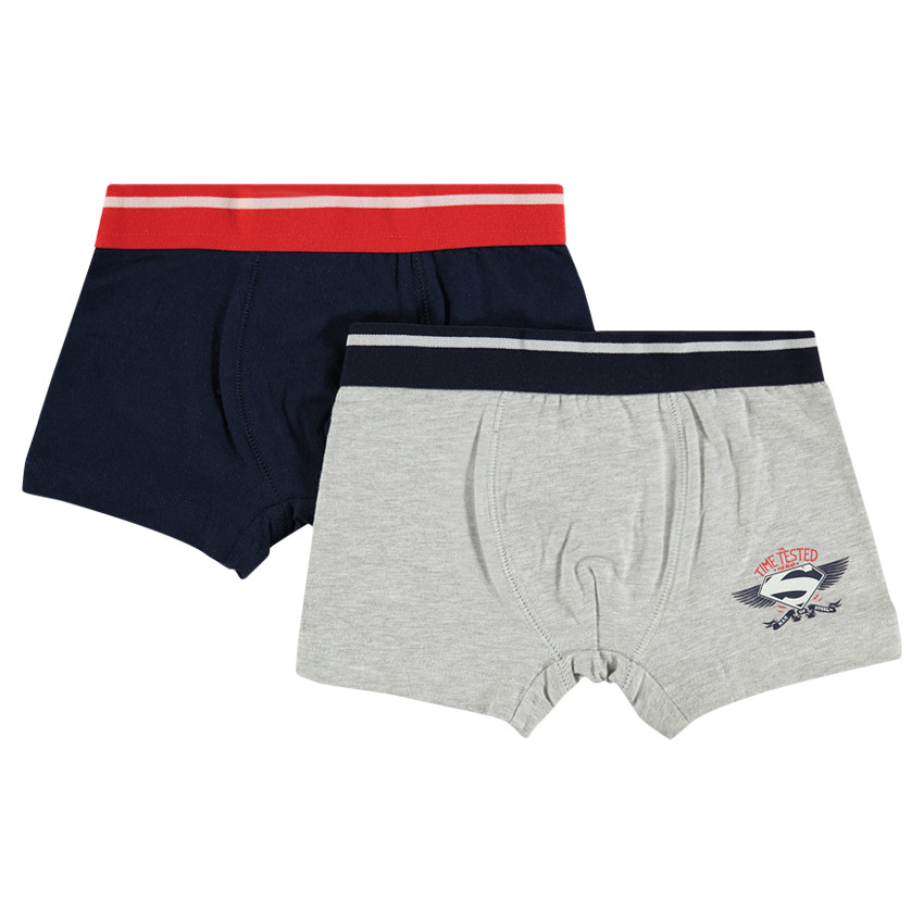 Lot de 2 boxers unis DC Comics avec print Superman 