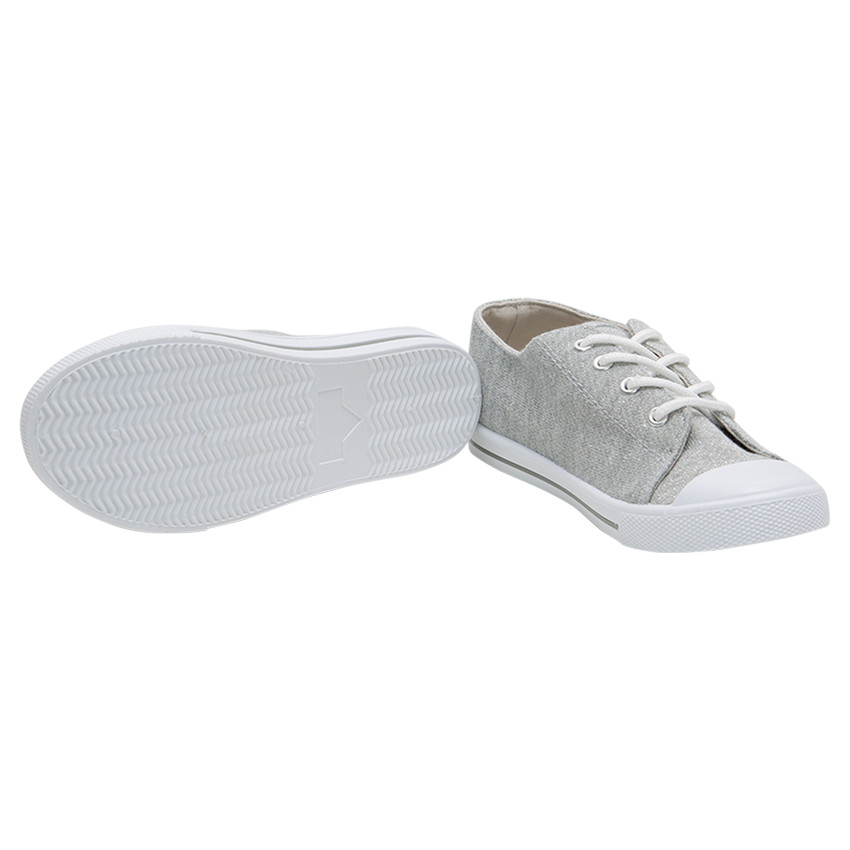 Lage, blinkende sneakers van linnen met elastische veters van maat 28 tot 38 