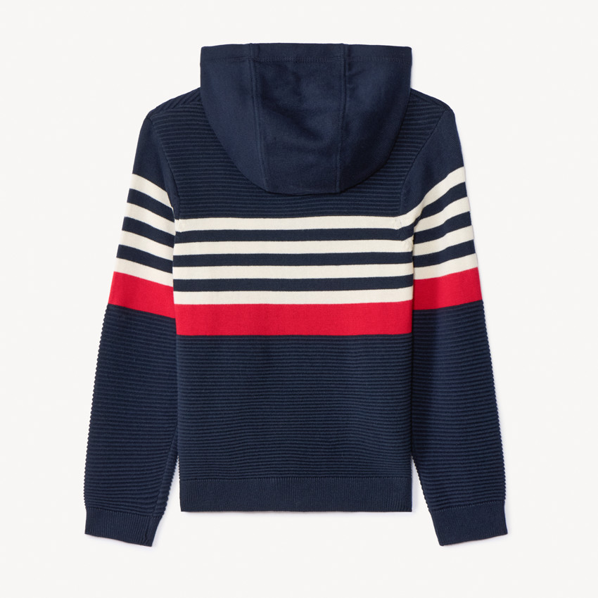 Vest in fantasiegebreide stof met colour block effect voor jongens 