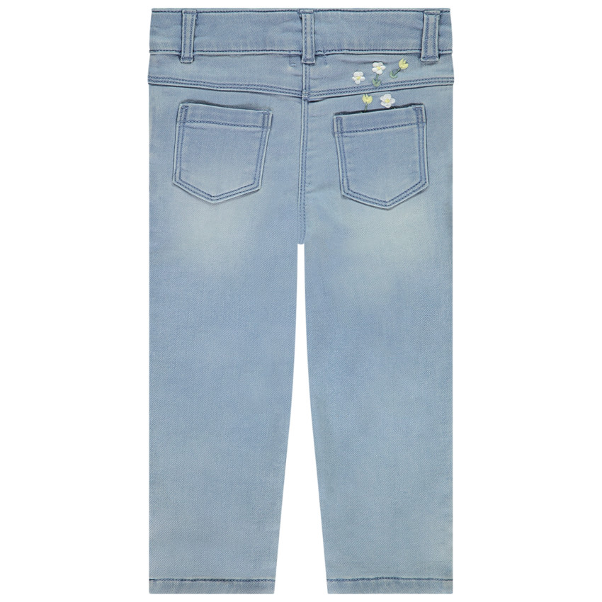 Jean effet denim avec broderie fantaisie pour bébé fille 