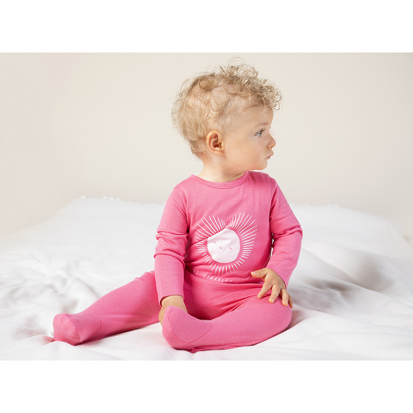 Roze onesie van jersey met hartjesprint voor babymeisjes 