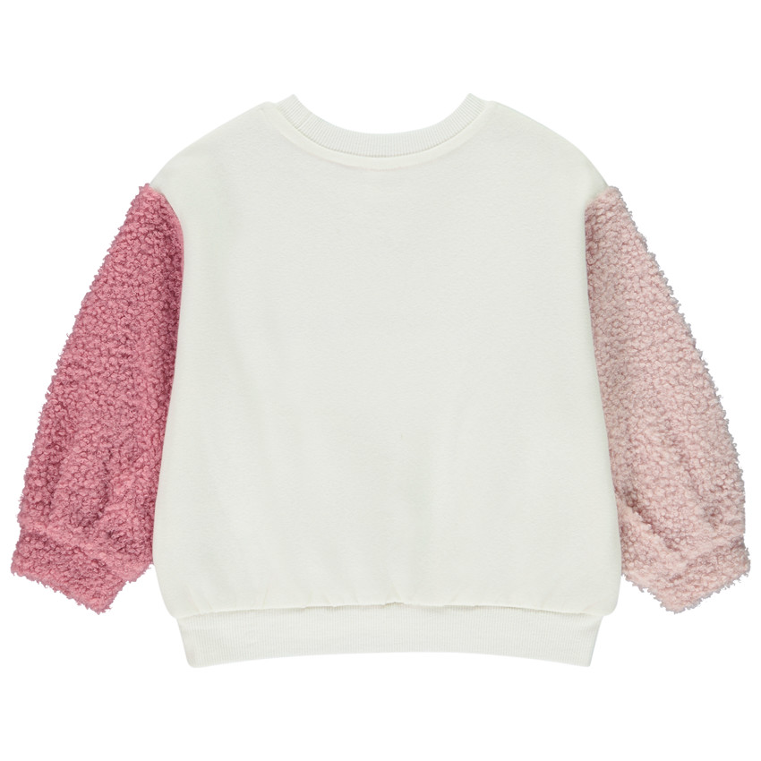 Oversize fleece sweatshirt met pofmouwen meisjes 
