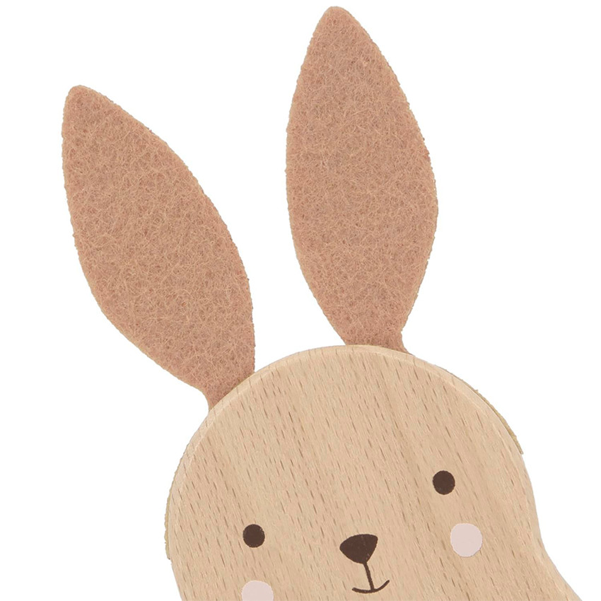 Hochet Lapin a Sons en Bois  