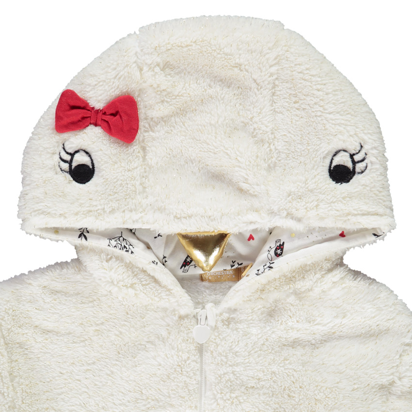 Pyjama topper fantasie Noël in sherpa met kap voor meisjes 