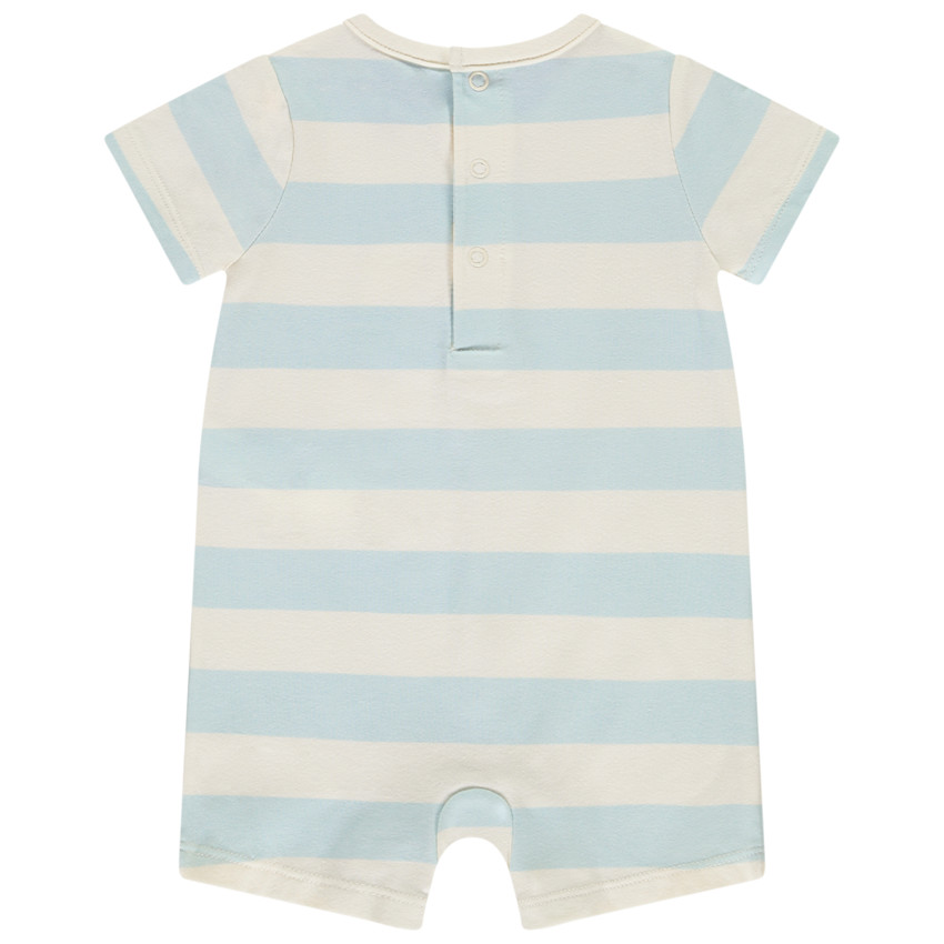 Combishort rayée à patch éléphant pour bébé garçon 
