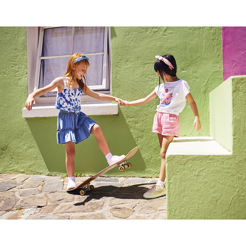 T-shirt manches courtes oversize forme boîte pour fille 