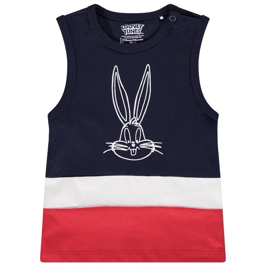 Top van jersey met color-blockeffect en Bugs Bunny-print voor babyjongens 