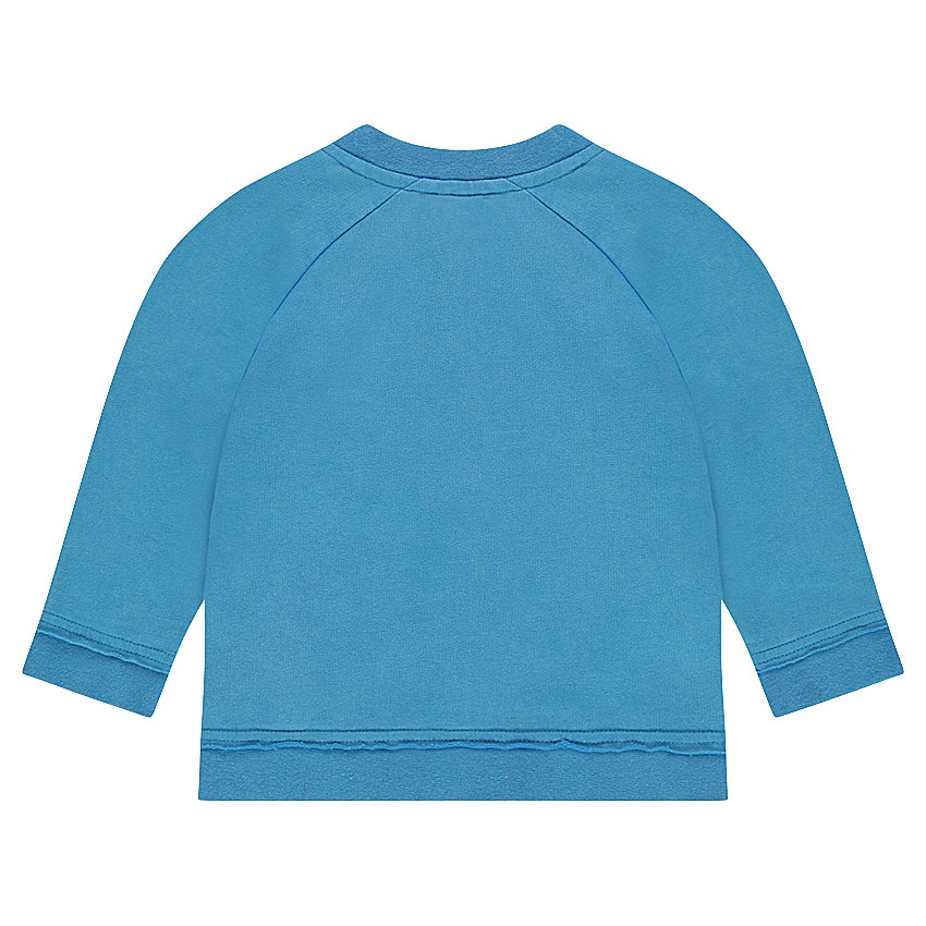 Vest van molton met rits, opgestikte en geborduurde badges 